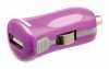 USB autós töltő: 2,1 A, USB A aljzat   12 V-os szivargyújtó-csatlakozó, lila